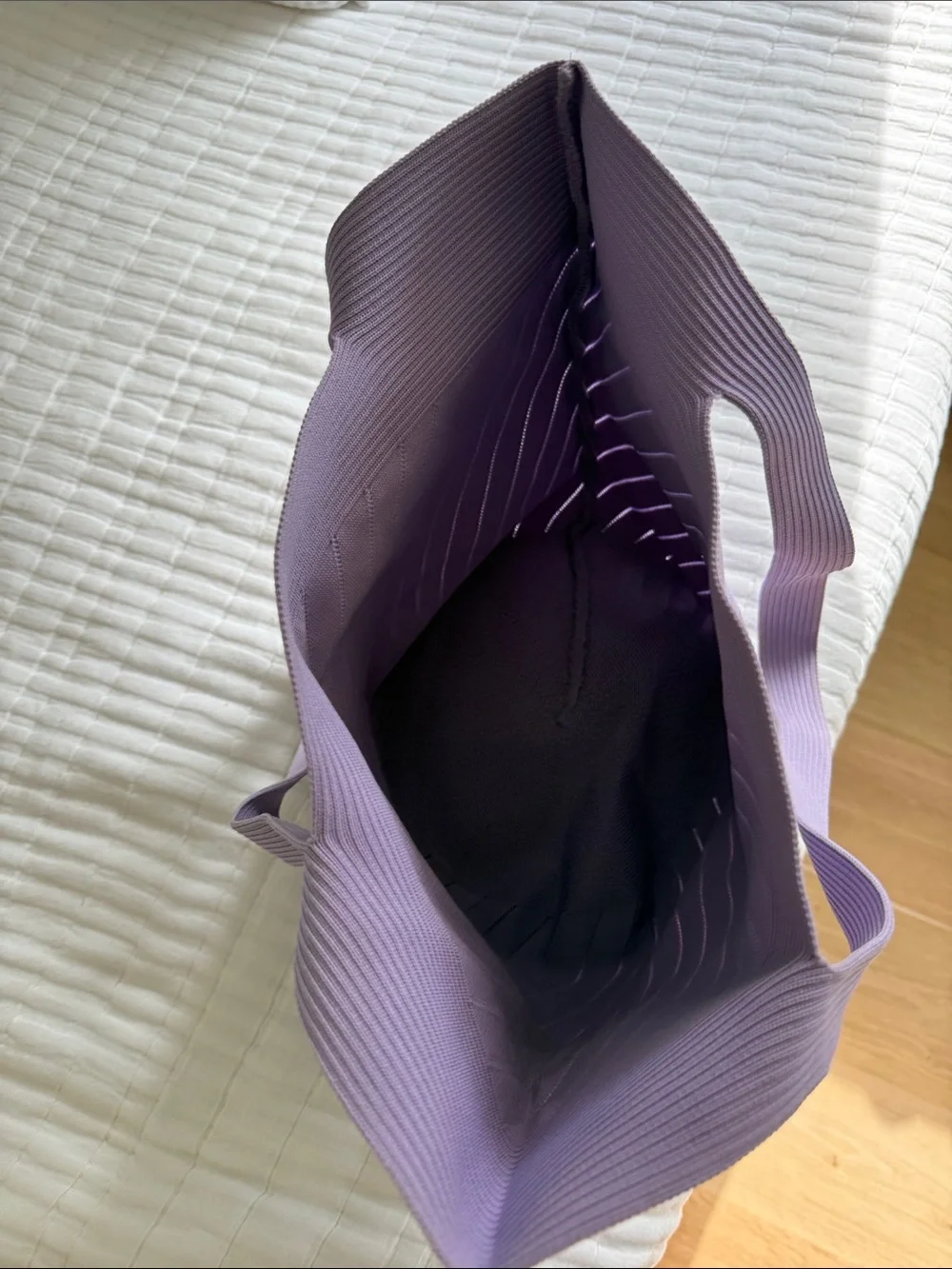 Lilac Knit Everyday Tote Bag with Double Straps